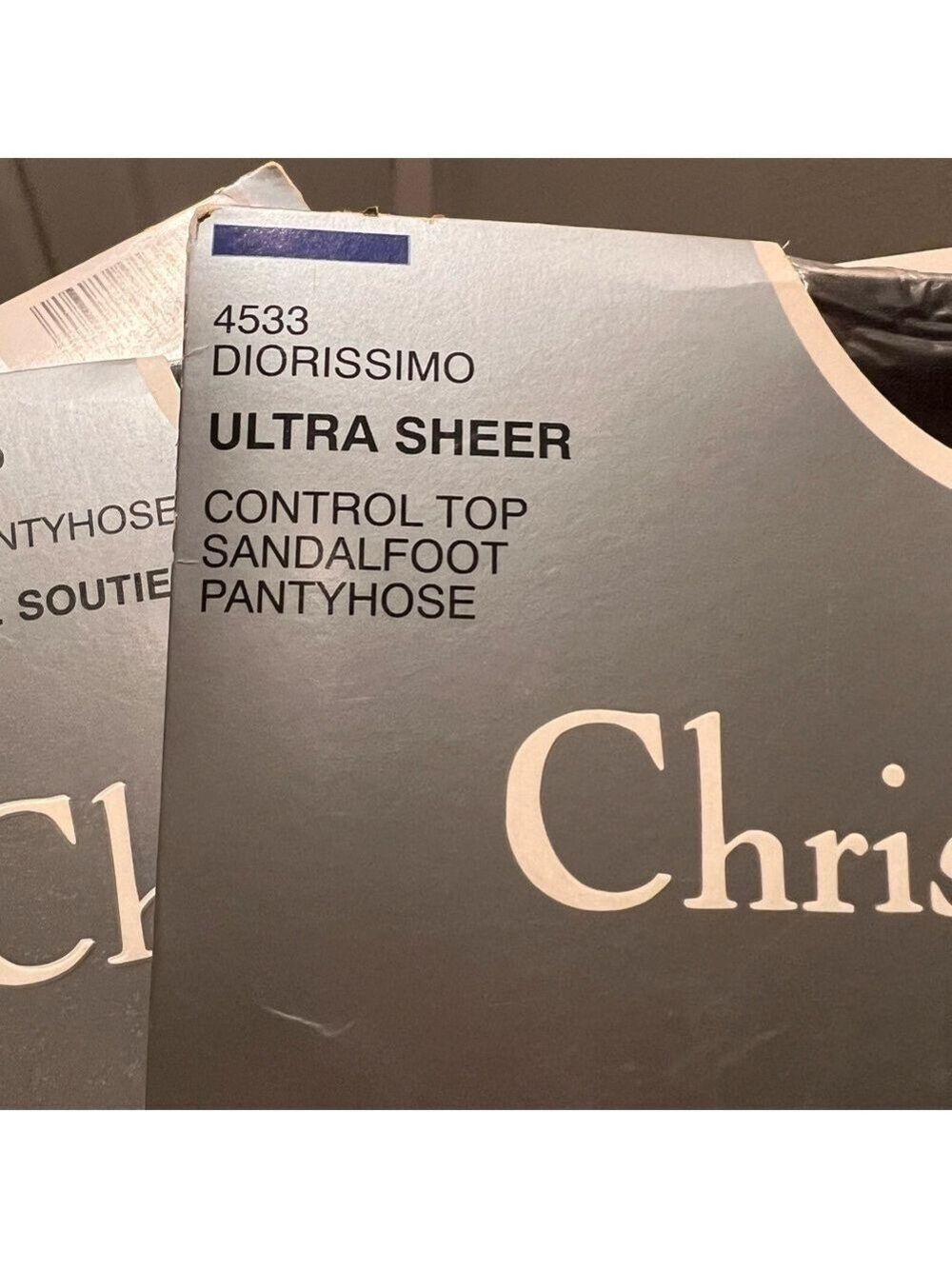 CHRISTIAN DIOR 3 pack vintage Diorissimo pantyhose. Black Orchid Size 3 - Picture 3 of 7